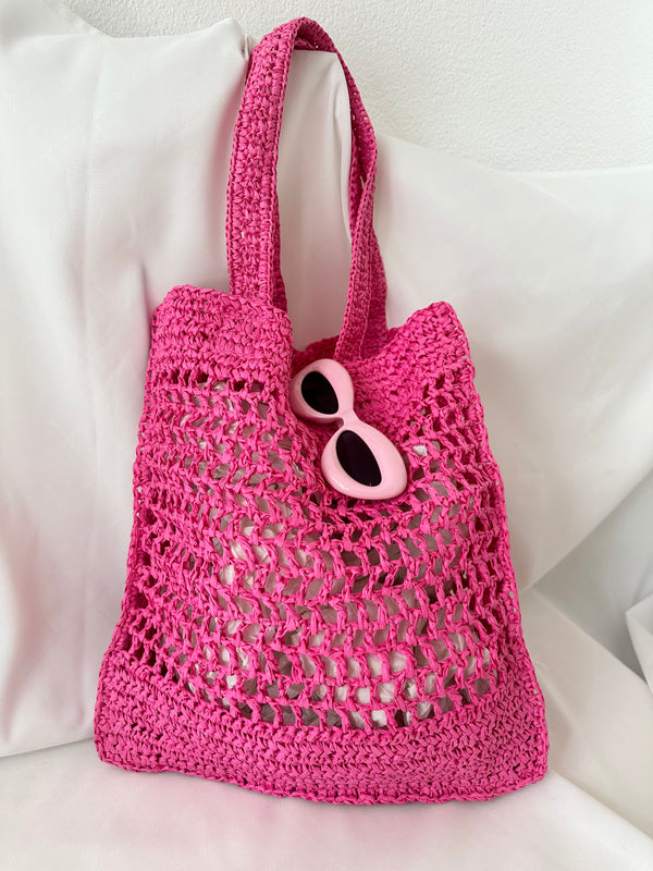 Sommerhandtasche gehäkelt Pink