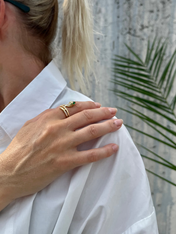 Finger ring with snake