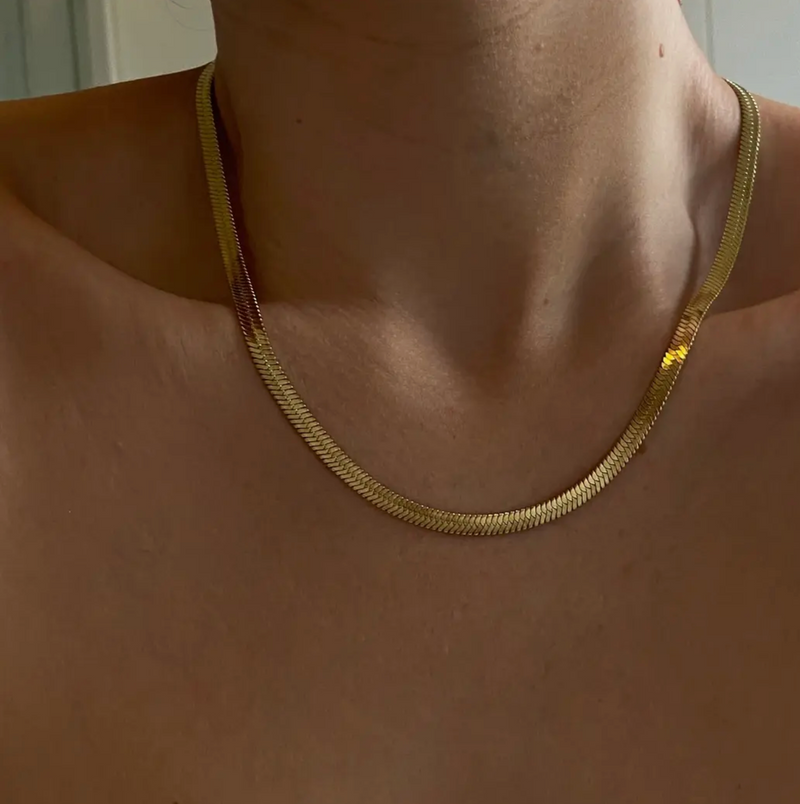 Halskette Snakechain einfach, goldfarben