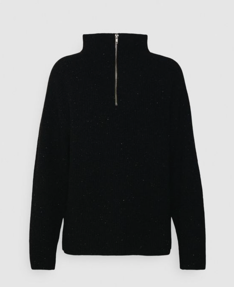 Women's sweater with zipper black