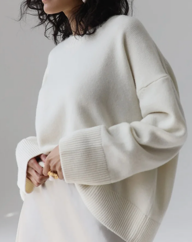 Pullover Rundhals Weiss