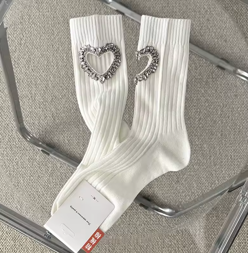 Socken Heart Weiss