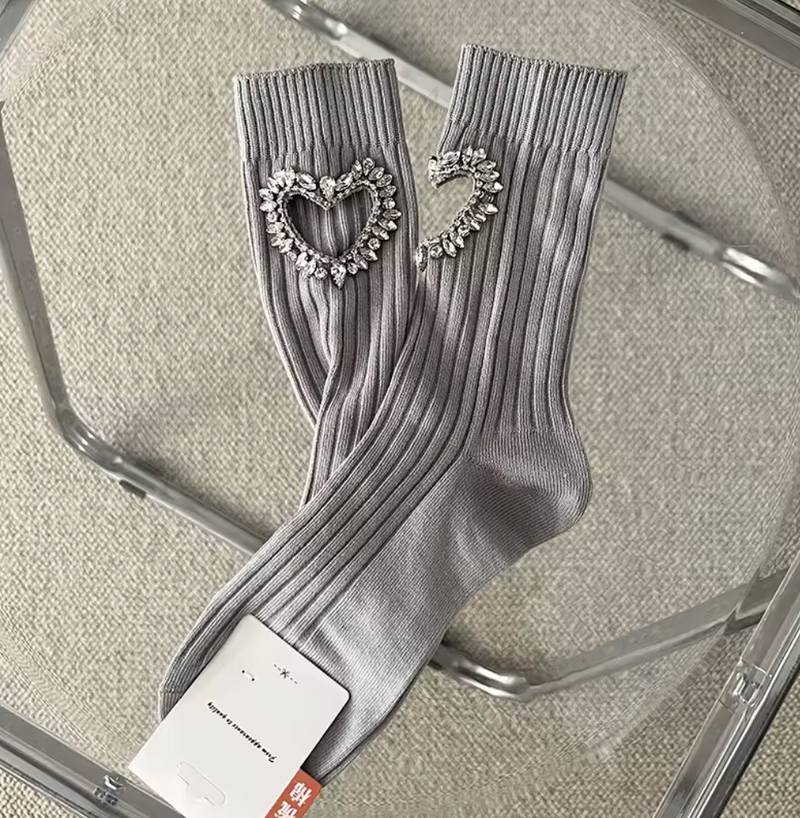 Socken Heart Grau