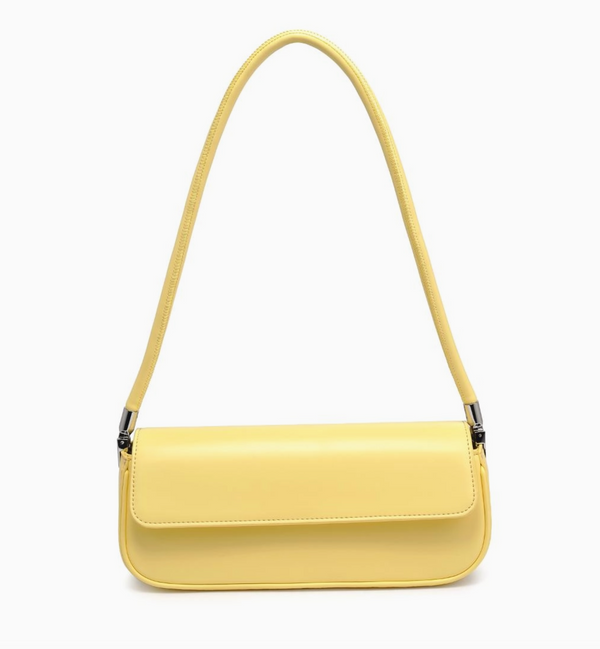 Handtasche Buttergelb im Baguettestil
