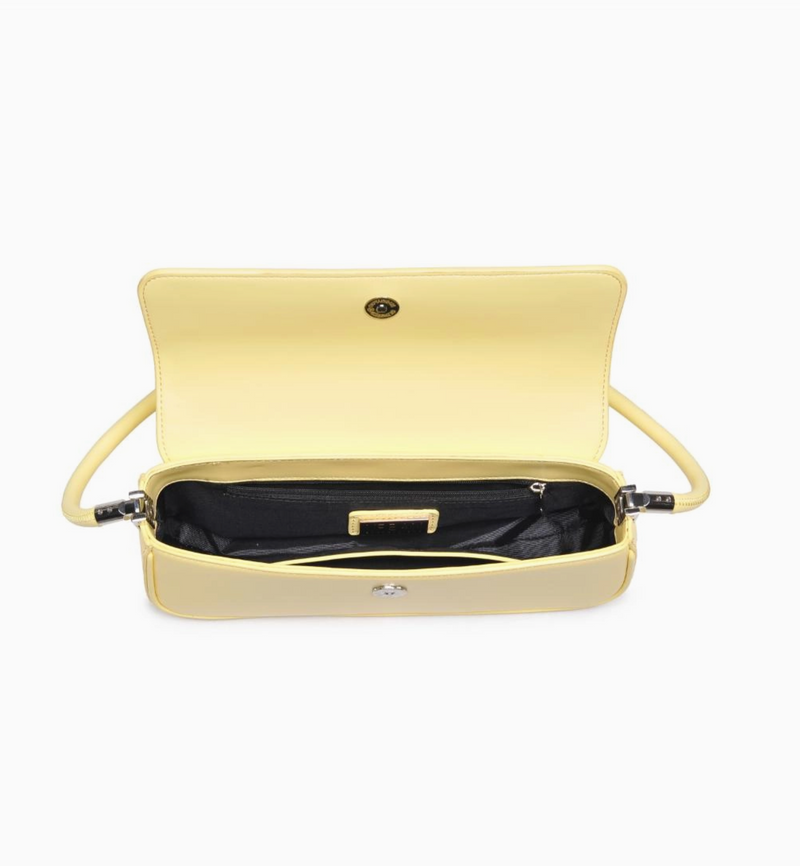 Handtasche Buttergelb im Baguettestil