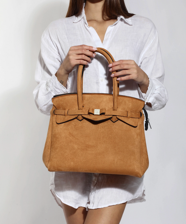 Handtasche NeoWave hellbraun Wildlederoptik