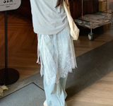 Wide trousers white