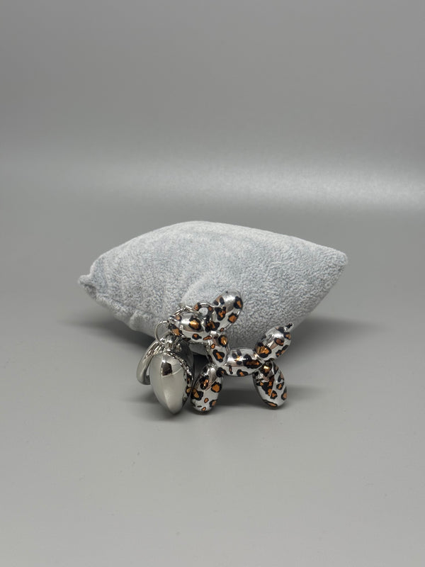 Taschenschmuck Doggo Silber Leopard