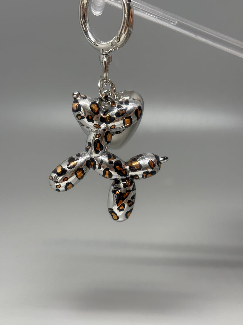 Taschenschmuck Doggo Silber Leopard