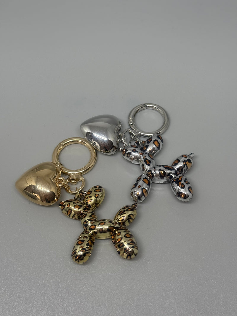 Taschenschmuck Doggo Silber Leopard