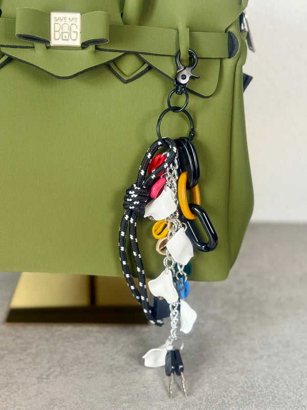 Taschenanhänger Schwarz mit Schloss