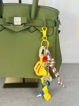 Taschenanhänger Gelb mit Schloss