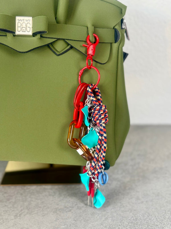 Taschenanhänger Rot mit Schloss
