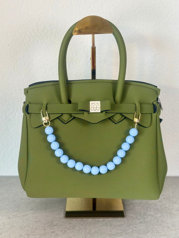 Taschenanhänger Perlen blau