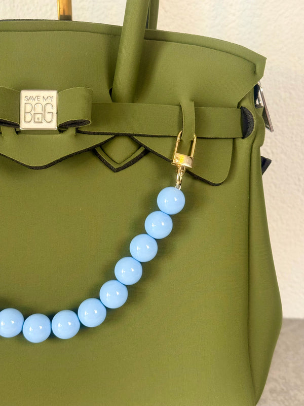 Taschenanhänger Perlen blau