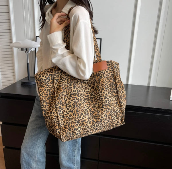 Baumwoll Shopper Leopard, Braun