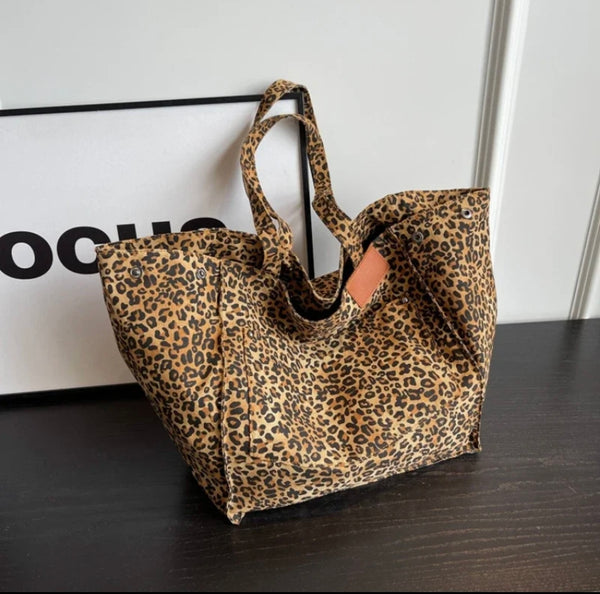 Baumwoll Shopper Leopard, Braun