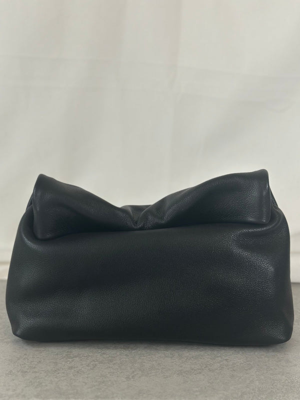 Leder Clutch Schwarz