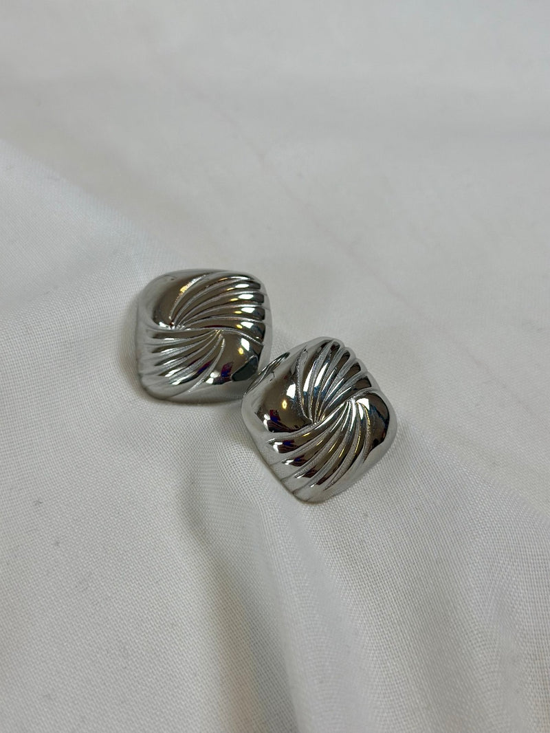 Ohrringe Button Silbern