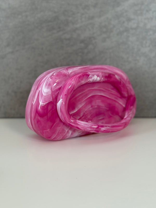 Clutch Pink Weiss marmoriert