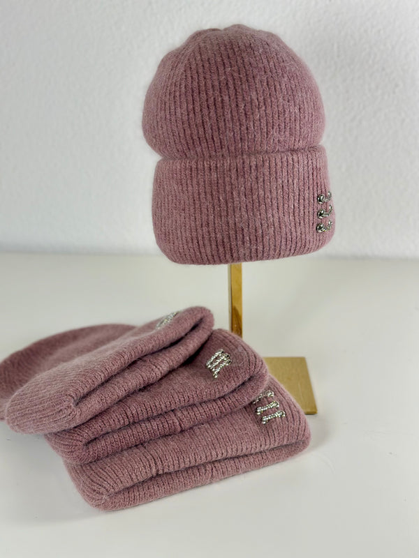 Beanie hat with angora wool mustard yellow