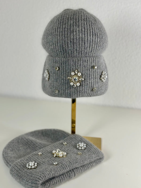 Beanie hat with angora wool mustard yellow