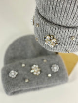 Beanie hat with angora wool mustard yellow