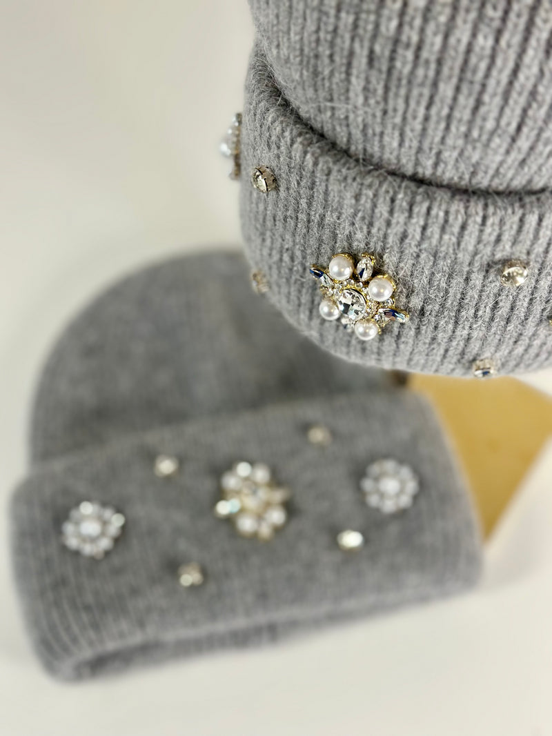 Beanie hat with angora wool mustard yellow