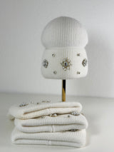 Beanie hat with angora wool mustard yellow