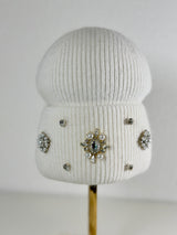 Beanie hat with angora wool mustard yellow