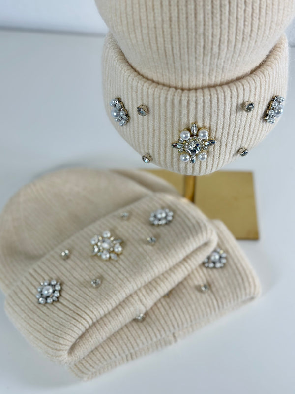 Beanie hat with angora wool mustard yellow