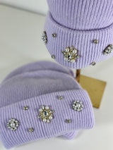 Beanie hat with angora wool mustard yellow