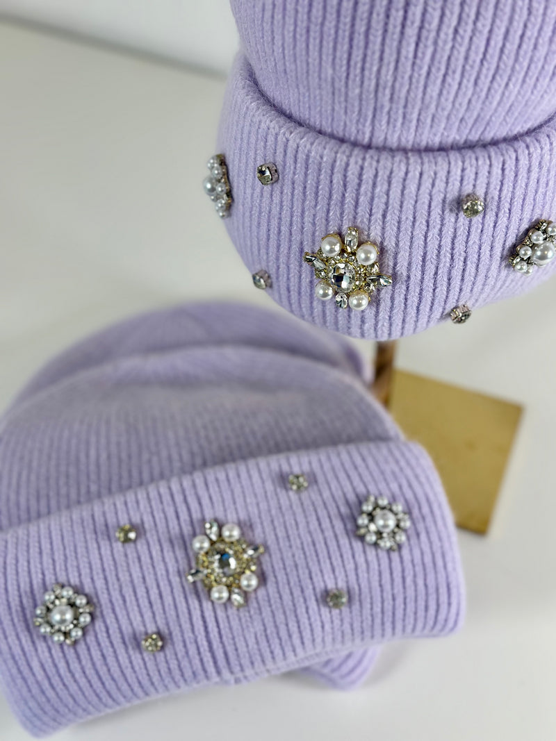 Beanie hat with angora wool mustard yellow