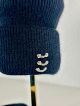 Beanie hat with angora wool mustard yellow