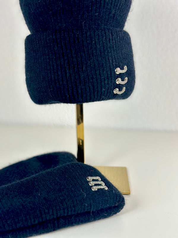 Beanie hat with angora wool mustard yellow