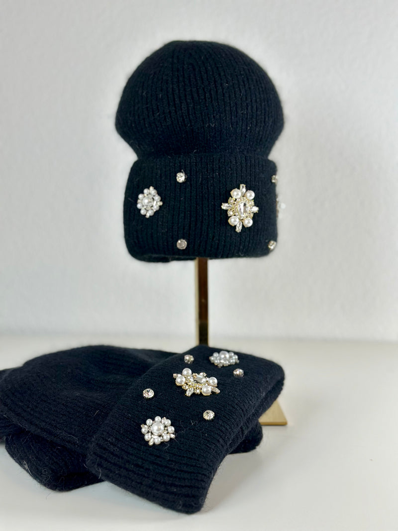 Beanie hat with angora wool mustard yellow