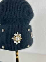 Beanie hat with angora wool mustard yellow