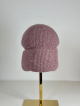 Beanie hat with angora wool beige