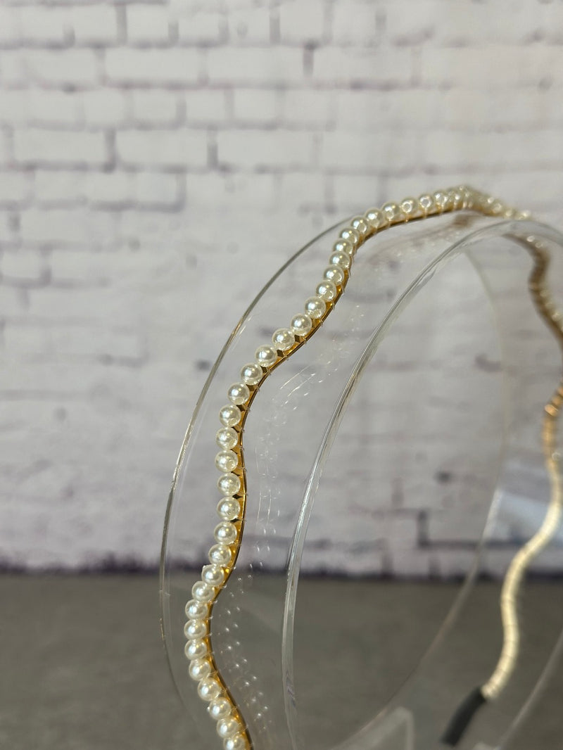 Headband small beads in wave shape