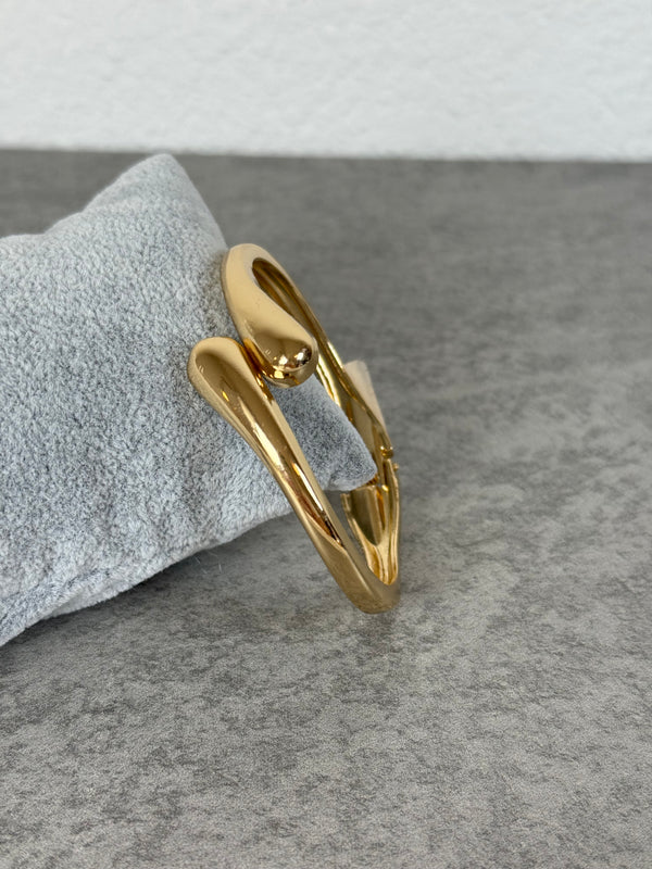 Armreif Drops golden mit Schnappverschluss