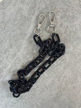 Taschenanhänger lange Kette schwarz