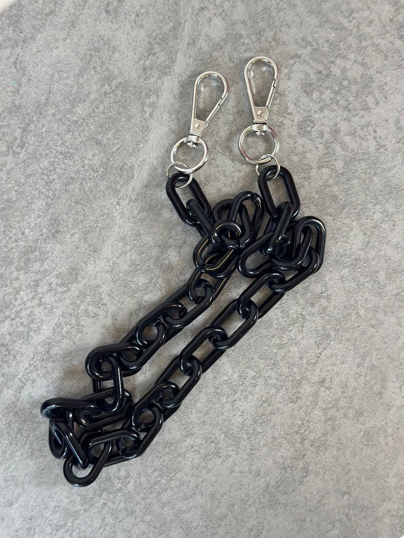 Taschenanhänger lange Kette schwarz