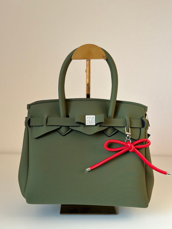 Taschenanhänger Masche Rot Kunstleder