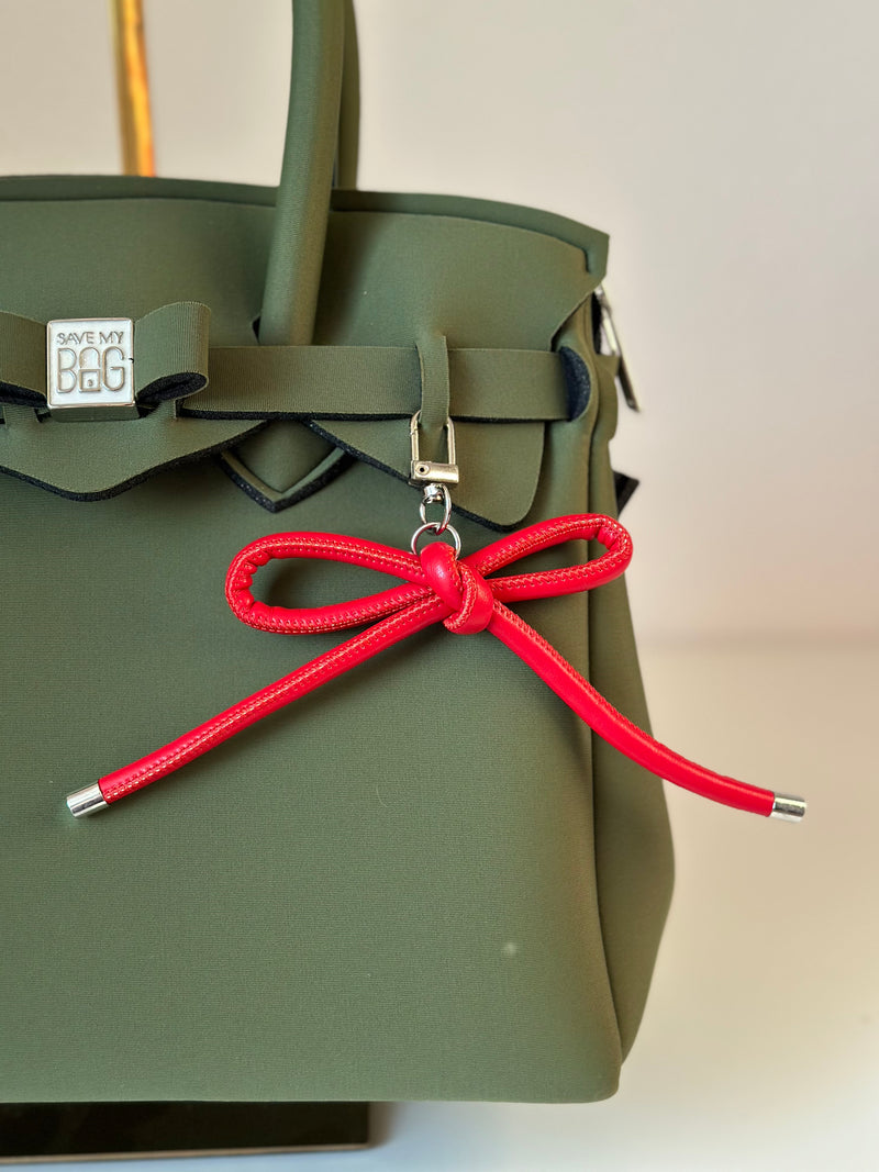 Taschenanhänger Masche Rot Kunstleder
