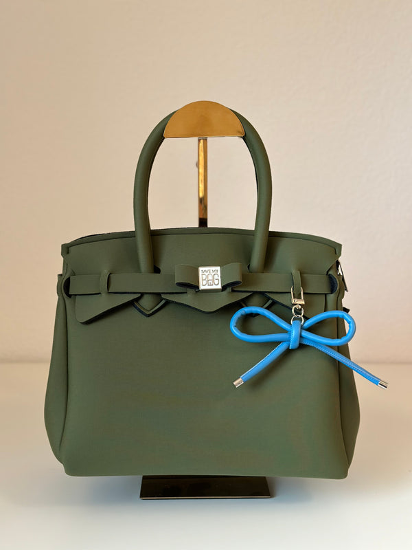 Taschenanhänger Masche Blau Kunstleder