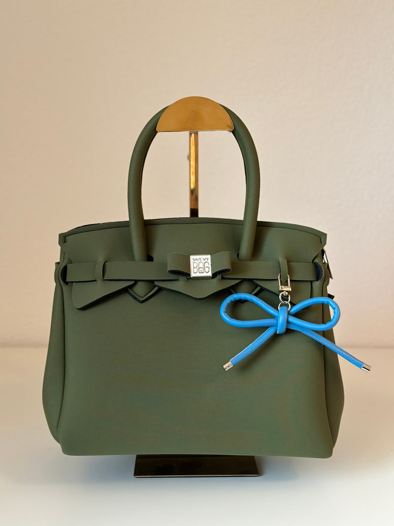 Taschenanhänger Masche Blau Kunstleder