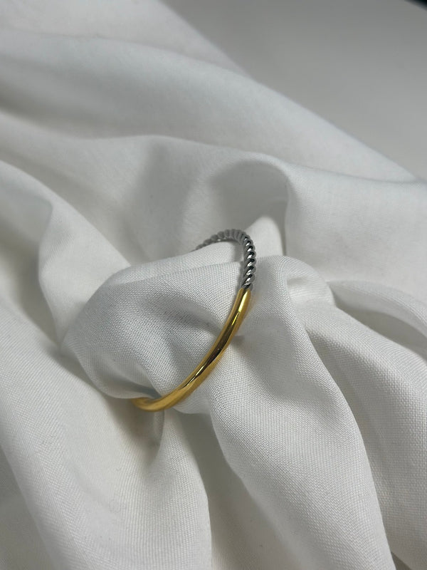 Armreif Gold & Silber halb und halb