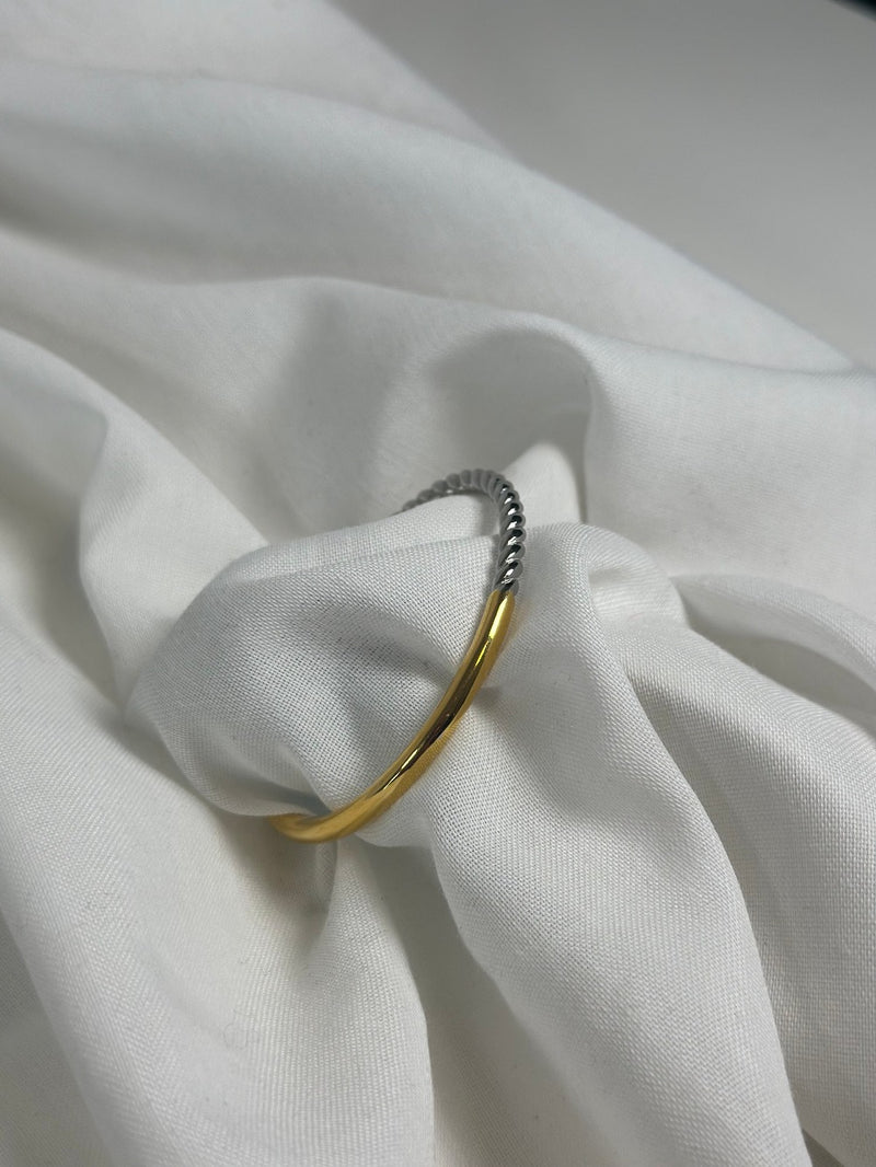Armreif Gold & Silber halb und halb