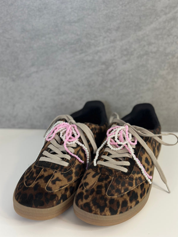 Schuh Accessoires Maschen rosa weiss