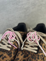 Schuh Accessoires Maschen rosa weiss